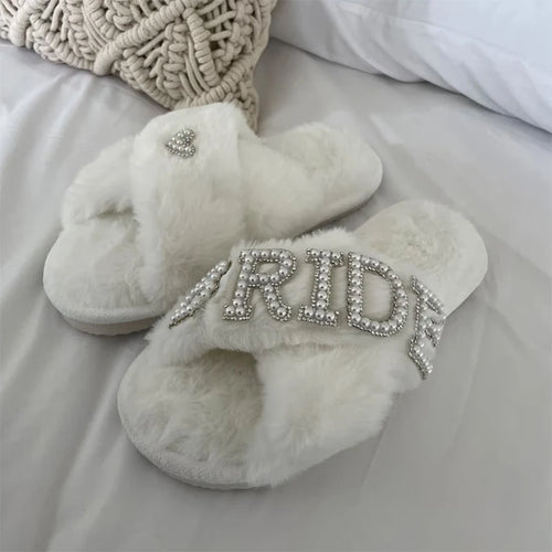 Bride Plush Slippers – Luxe Comfort for the Bride-to-Be