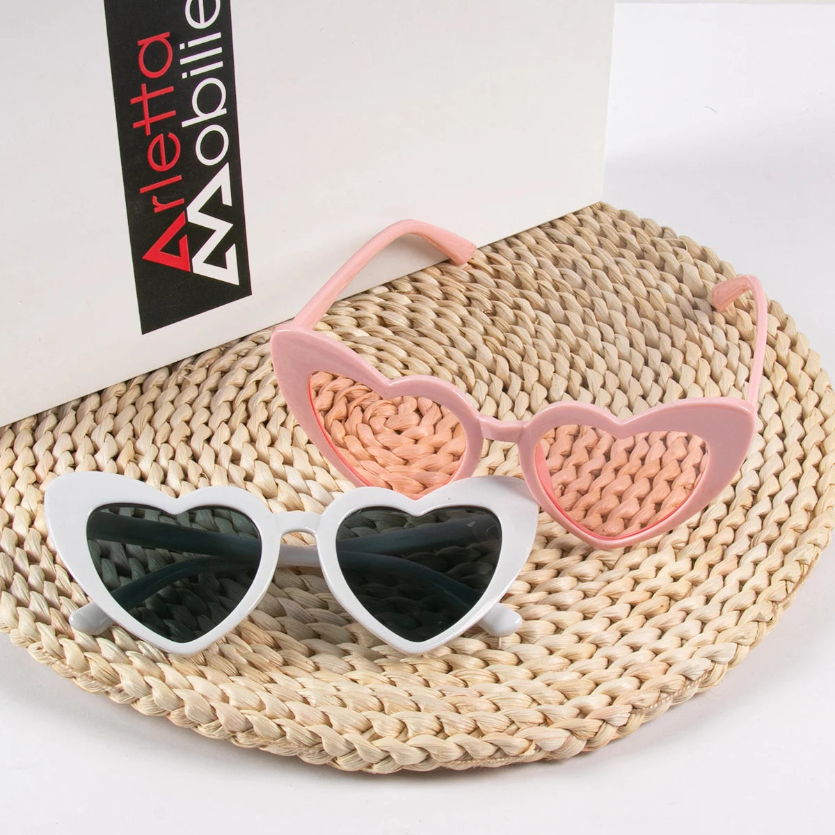 Heart-Shaped Sunglasses, Hair Ties & Clips Set