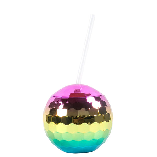 Disco Ball Cups with Straws