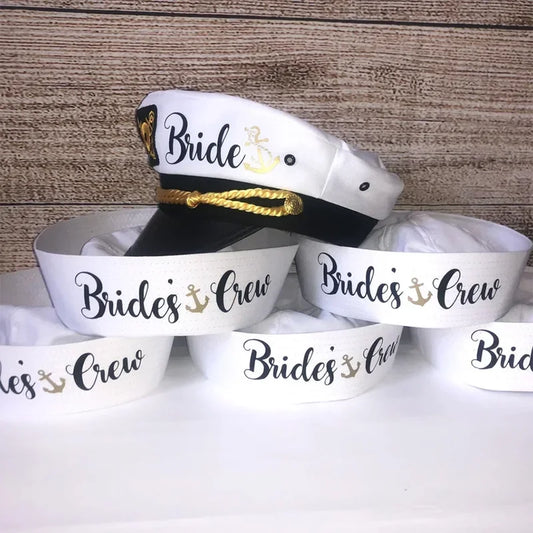 Bride & Crew Nautical Hats – Anchors Away!