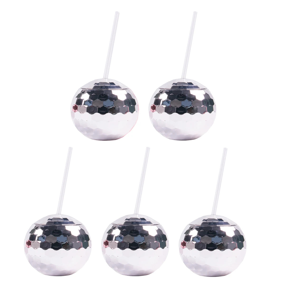 Disco Ball Cups with Straws