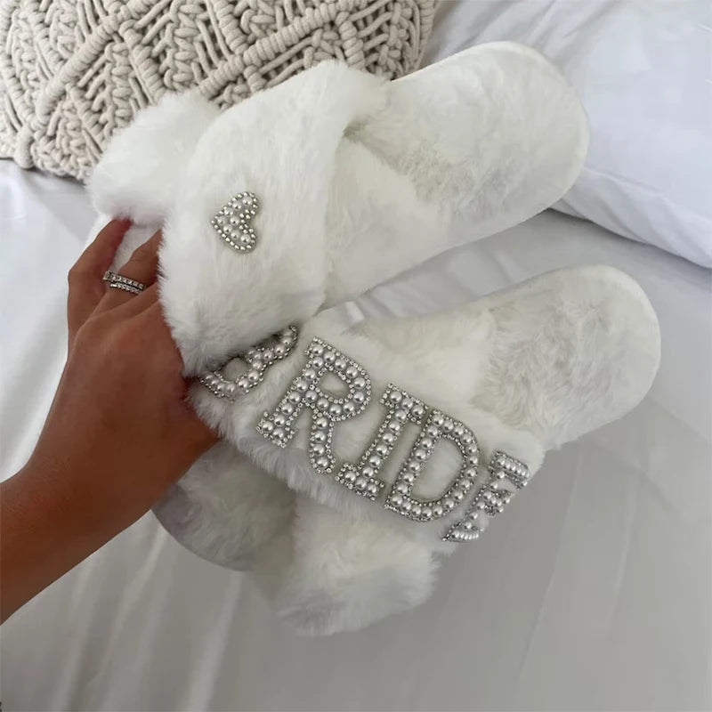 Bride Plush Slippers – Luxe Comfort for the Bride-to-Be