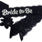 Black "Bride To Be" Lace & Satin Bachelorette