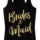 Bridesmaid Script Tank Top with Gold Glitter -