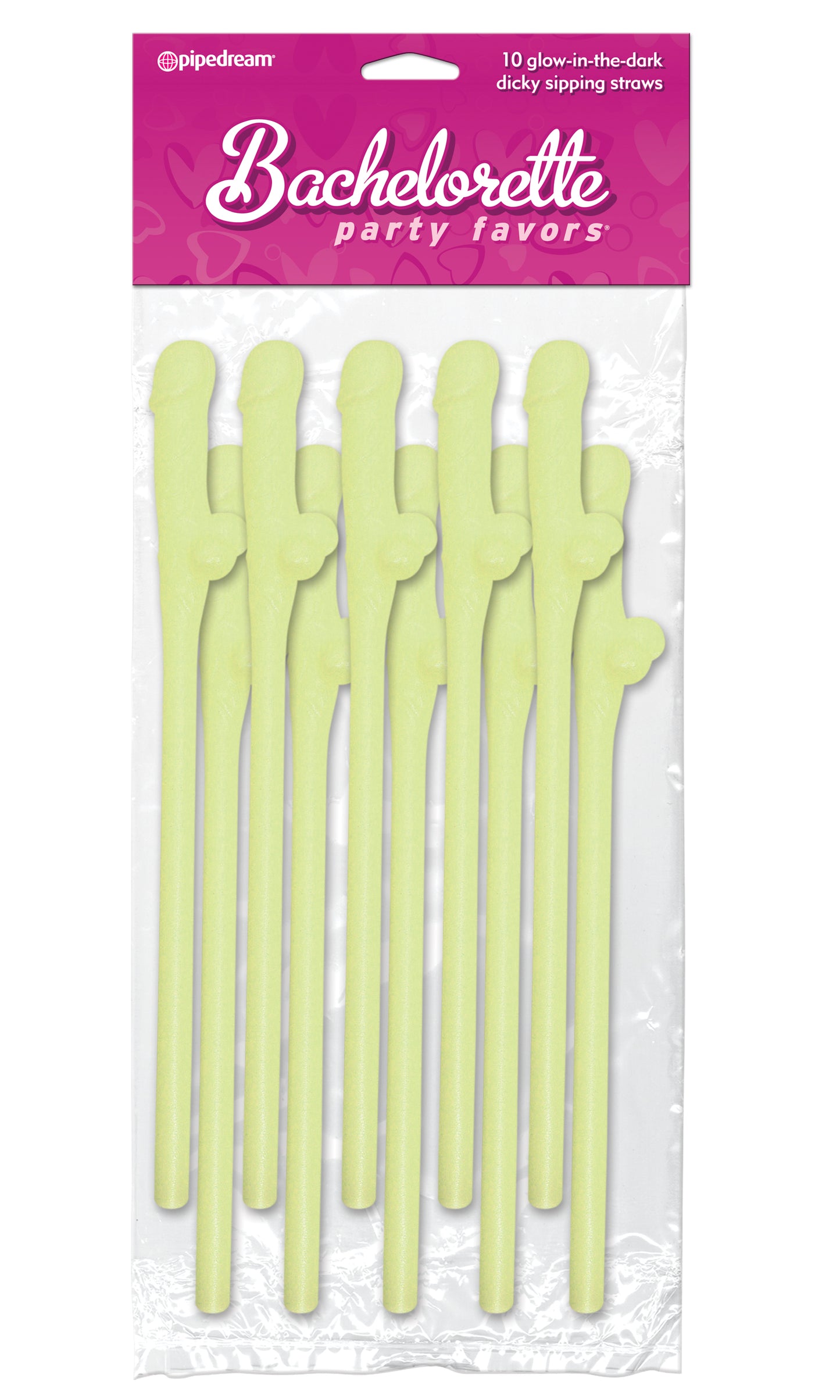 Bachelorette Party Favors - Dicky Sipping Straws - Glow-in-the-Dark -