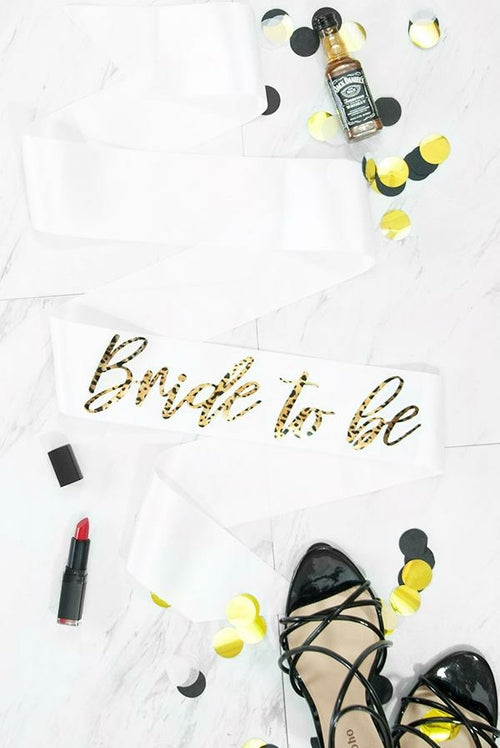 Bride To Be Foil Sash | Leopard Print